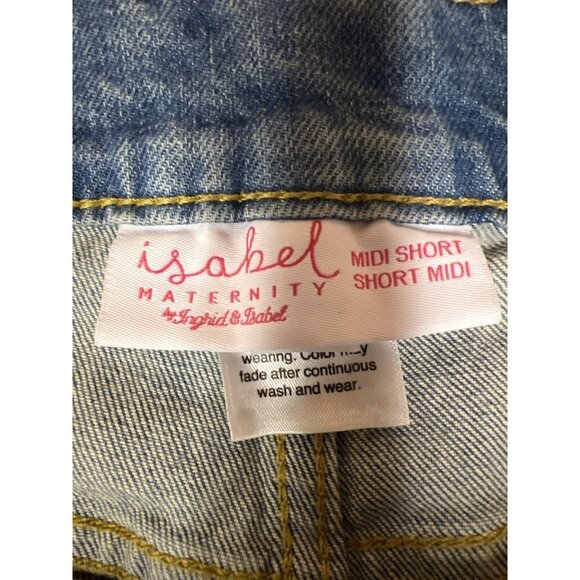 NEW! Isabel Maternity Midi Short Denim Blue Jeans Women's Size 8 - Picture 5 of 10